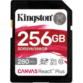 Kingston 256GB SD Canvas React Plus V60 U3